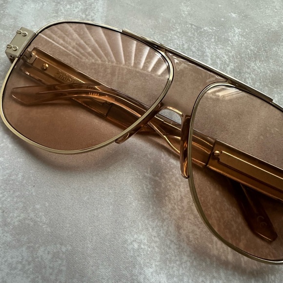 Christian Dior Gold Aviator Sunglasses - Picture 1 of 12